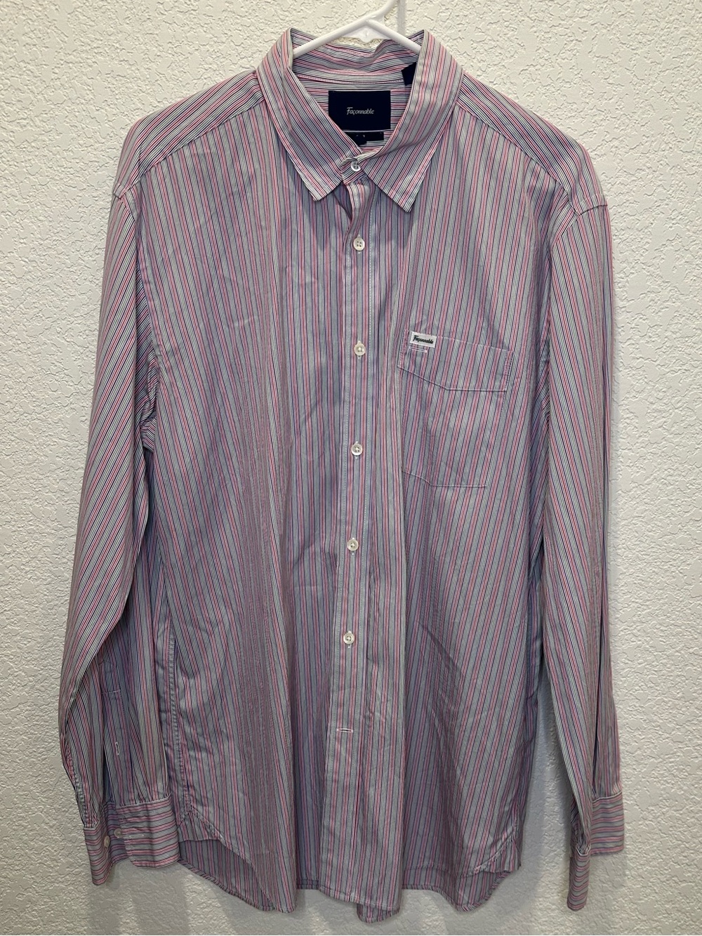 Façonnable Club Men’s XL Multicolor Stripe Cotton Button Down Shirt